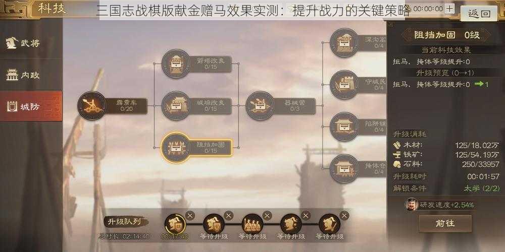 三国志战棋版献金赠马效果实测:提升战力的关键策略